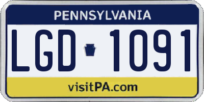 PA license plate LGD1091