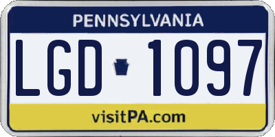 PA license plate LGD1097