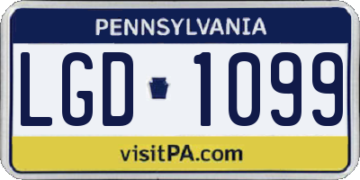 PA license plate LGD1099
