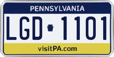 PA license plate LGD1101