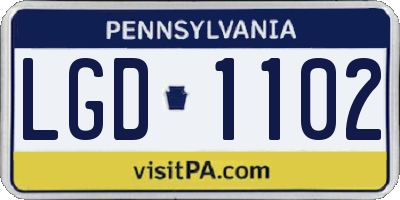 PA license plate LGD1102