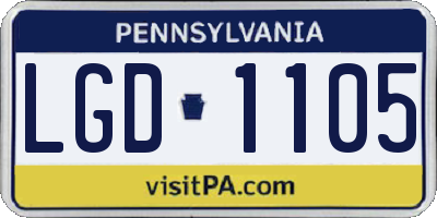 PA license plate LGD1105