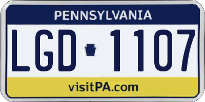 PA license plate LGD1107
