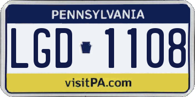 PA license plate LGD1108