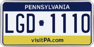 PA license plate LGD1110