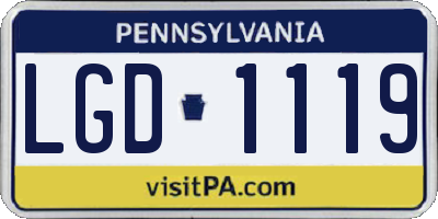 PA license plate LGD1119