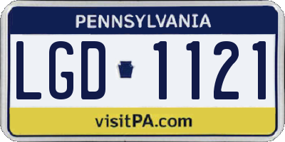 PA license plate LGD1121