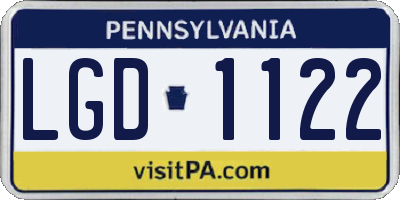 PA license plate LGD1122