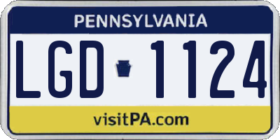 PA license plate LGD1124