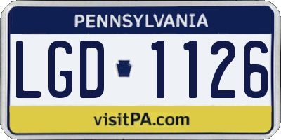PA license plate LGD1126
