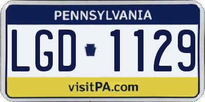 PA license plate LGD1129