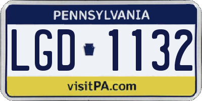 PA license plate LGD1132