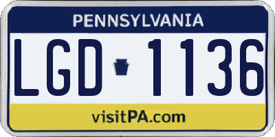 PA license plate LGD1136
