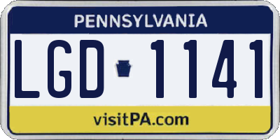 PA license plate LGD1141