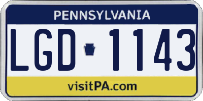 PA license plate LGD1143