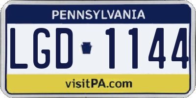 PA license plate LGD1144