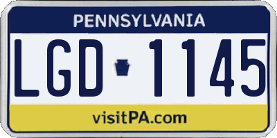 PA license plate LGD1145