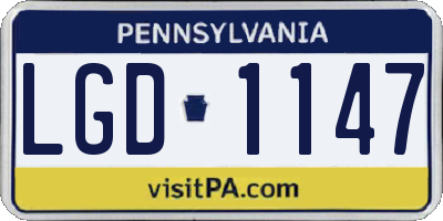PA license plate LGD1147