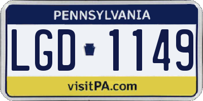 PA license plate LGD1149