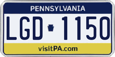 PA license plate LGD1150