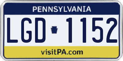 PA license plate LGD1152
