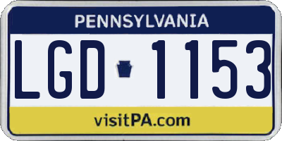 PA license plate LGD1153