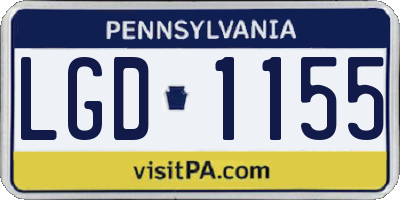 PA license plate LGD1155