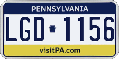 PA license plate LGD1156