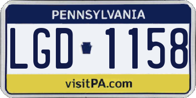 PA license plate LGD1158