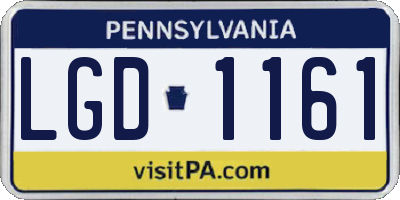 PA license plate LGD1161