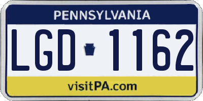 PA license plate LGD1162