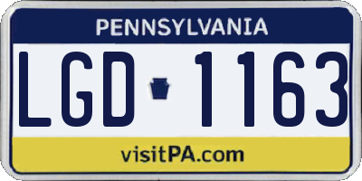 PA license plate LGD1163
