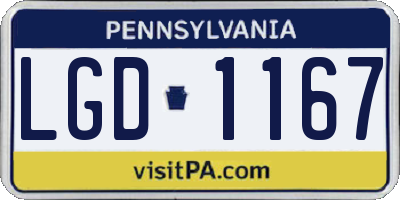 PA license plate LGD1167