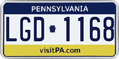 PA license plate LGD1168