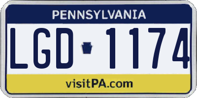 PA license plate LGD1174