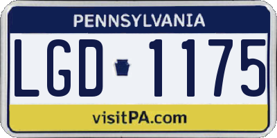 PA license plate LGD1175