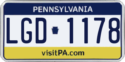 PA license plate LGD1178