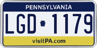 PA license plate LGD1179