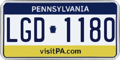 PA license plate LGD1180