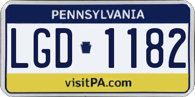 PA license plate LGD1182