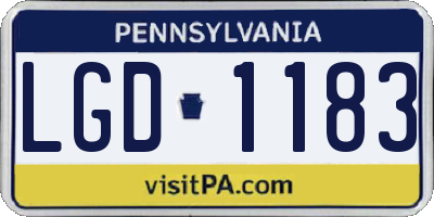 PA license plate LGD1183