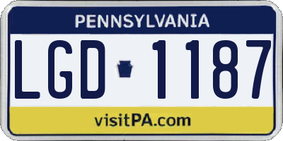 PA license plate LGD1187