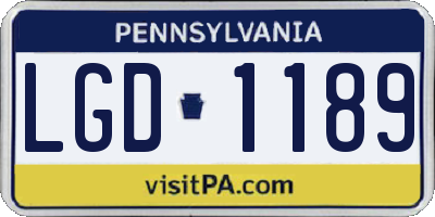 PA license plate LGD1189