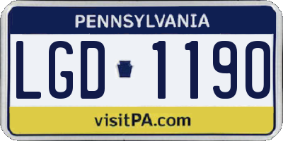 PA license plate LGD1190