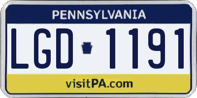 PA license plate LGD1191
