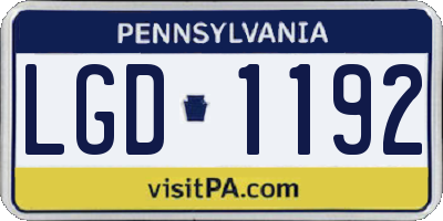 PA license plate LGD1192