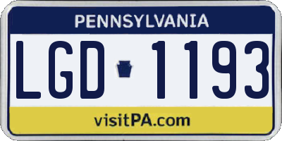 PA license plate LGD1193