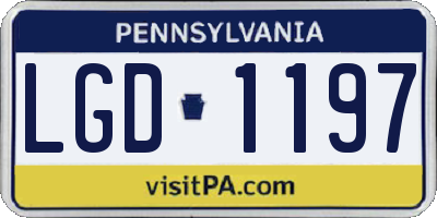 PA license plate LGD1197