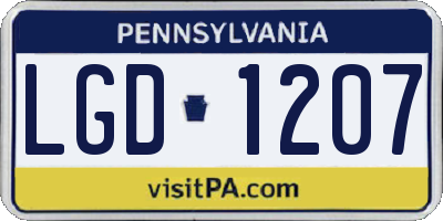 PA license plate LGD1207