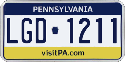 PA license plate LGD1211